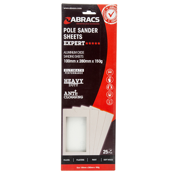 100mm x 280mm Pole Sander Sheets - Pack of 25 