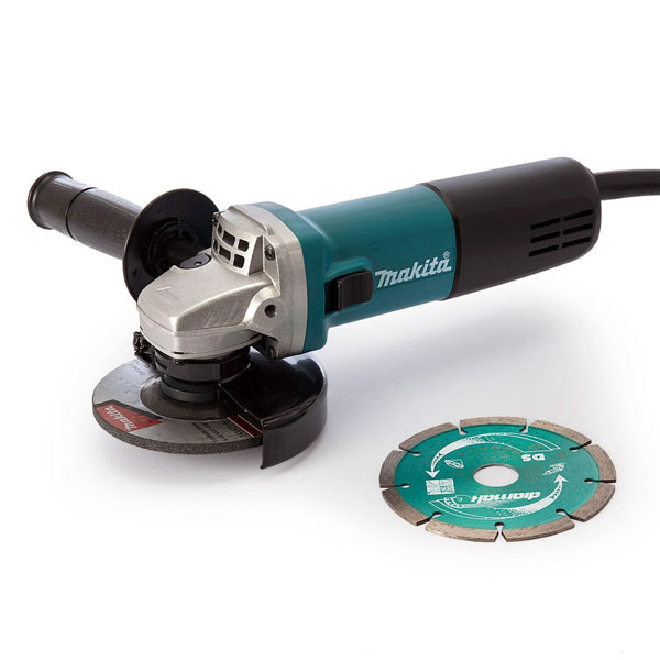 4.5 inch/115mm Angle Grinder with Grinder Disc & Diamond Blade