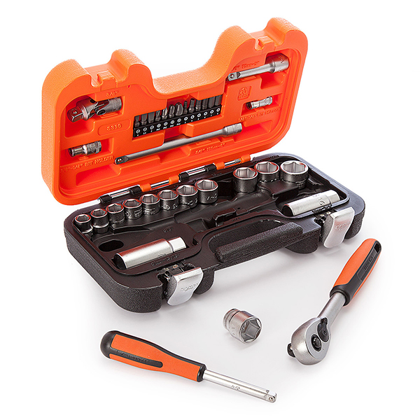 Bahco S330 Metric Socket Set and Ratchet 1/4