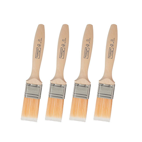 Fine Tip Flat Paint Brushes - Pack of 4 