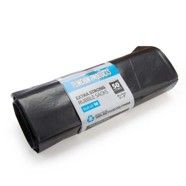 Heavy Duty Black Rubble Sacks - 20 Rolls 10 Sacks Per Roll