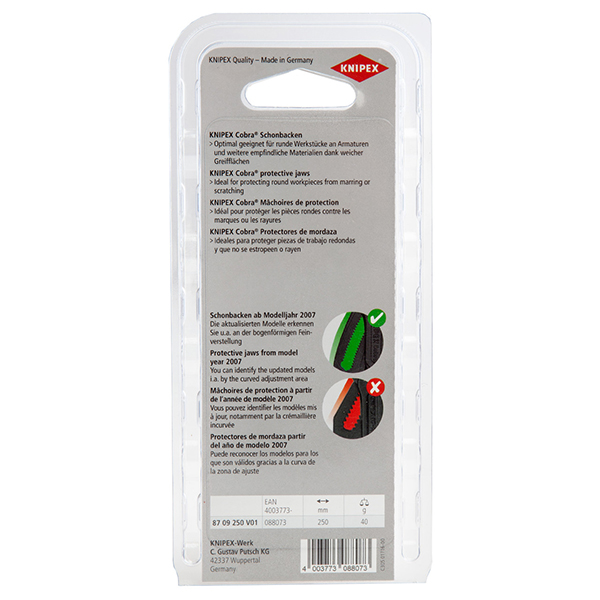 Knipex Protective Jaw Covers for all 87 XX 250mm Models from 2007 (3 Pairs)