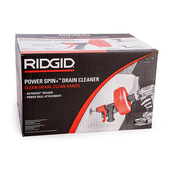 Ridgid Power Spin + Drain Cleaner with Auto feed Trigger
