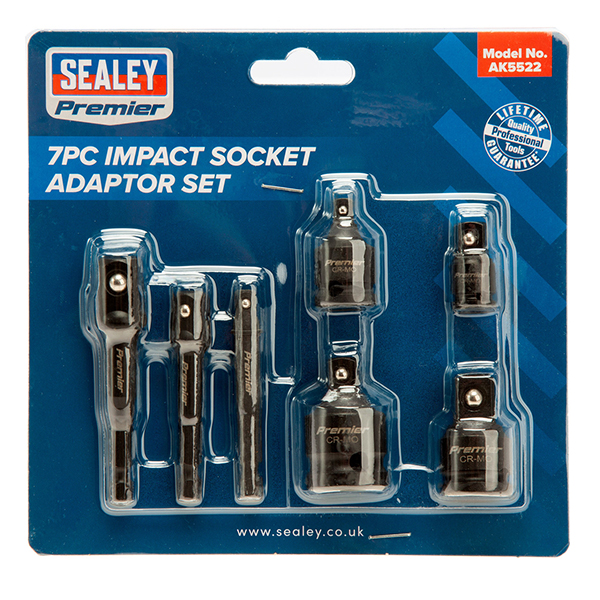 Sealey AK5522 Impact Socket Adapter Set (7 Piece)