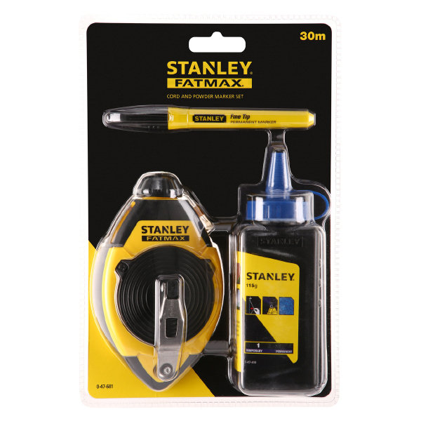 Stanley 0-47-681 FatMax Chalk Line & Blue Builders Chalk 30m