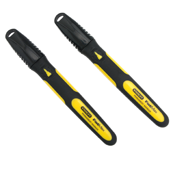 Stanley FatMax Black Permanent Markers Fine Tip (Pack of 2)