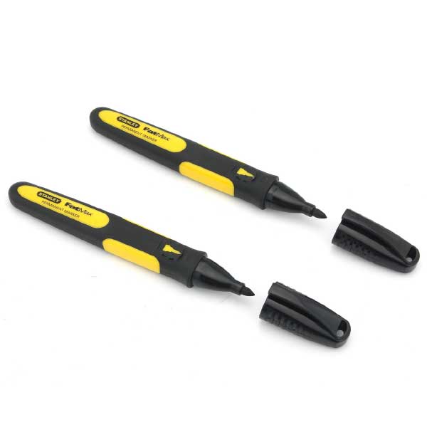 Stanley FatMax Black Permanent Markers Fine Tip (Pack of 2)