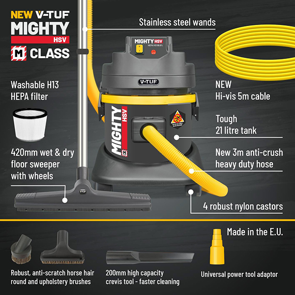 Wet & Dry Dust Extractor 21L (110V) Health & Safety Version