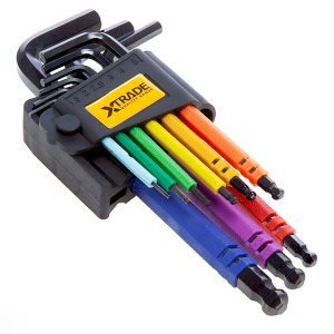 XTrade Long Arm Ball End Hex Key Set (9 Piece)