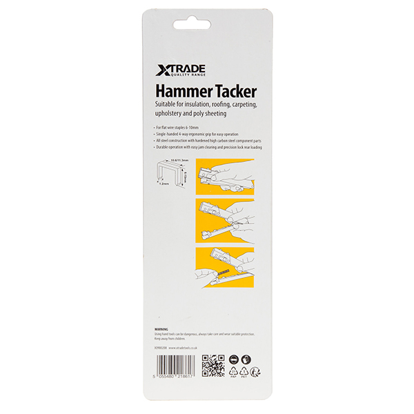 XTrade X0900208 Hammer Tacker for Flat Wire Staples 6-10mm
